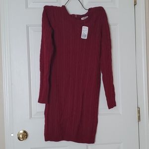 Burgundy Sweater Dress
